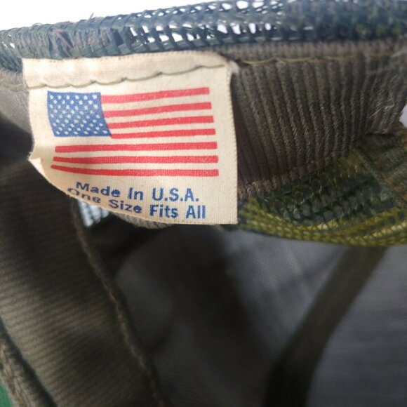 Budweiser Beer Cap Hat Camouflage Green Snap Back Trucker Vintage USA Hunting - Picture 3 of 9